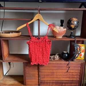 Tie Shoulder Crop Tank